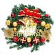 image 1 of Living and Home Christmas Artificial Wreath with Bells Bow Knots- 30cm