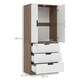 image 7 of HOMCOM 2 Door Wardrobe Brown Wardrobe with 3 Drawer and Hanging Rod Brown