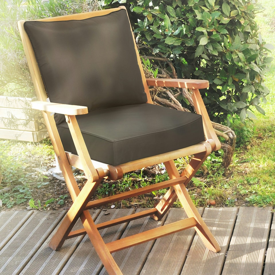 image 1 of Outsunny Outdoor Seat and Back Cushion Set, Deep Seating Chair Cushion, Grey