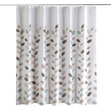 Leaves Design Waterproof Shower Curtain with 12 Hooks - 180x200cm
