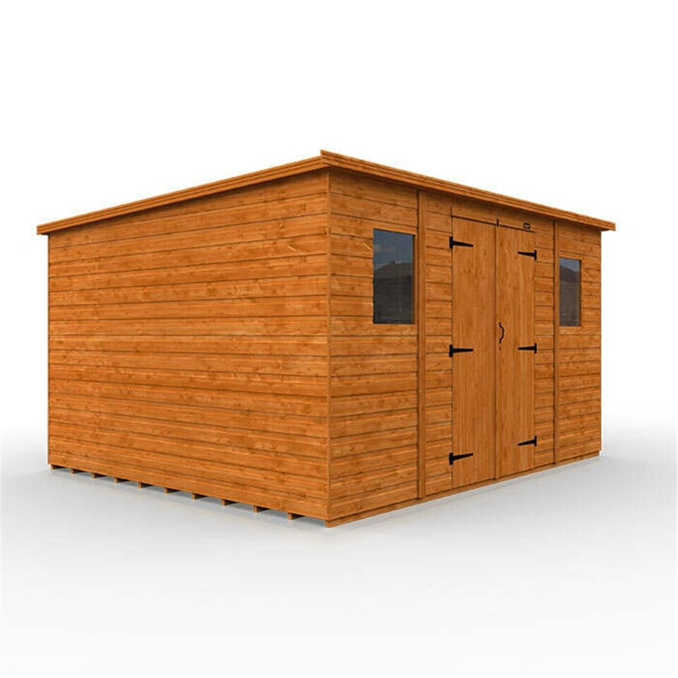 image 1 of 20ft x 10ft (5950mm x 2950mm) Horsforth Shiplap Pent Workman Shed with 6 Windows (12mm Tongue and Groove Floor and Roof)