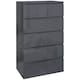 image 1 of HOMCOM High Gloss Chest of Drawers, Modern 5 Drawer Dresser with Soft Closing Mechanism for Bedroom, Grey