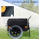 image 6 of HOMCOM Cargo Trailer Bike Trolley Cart with Handle Removable Rain Cover 70L
