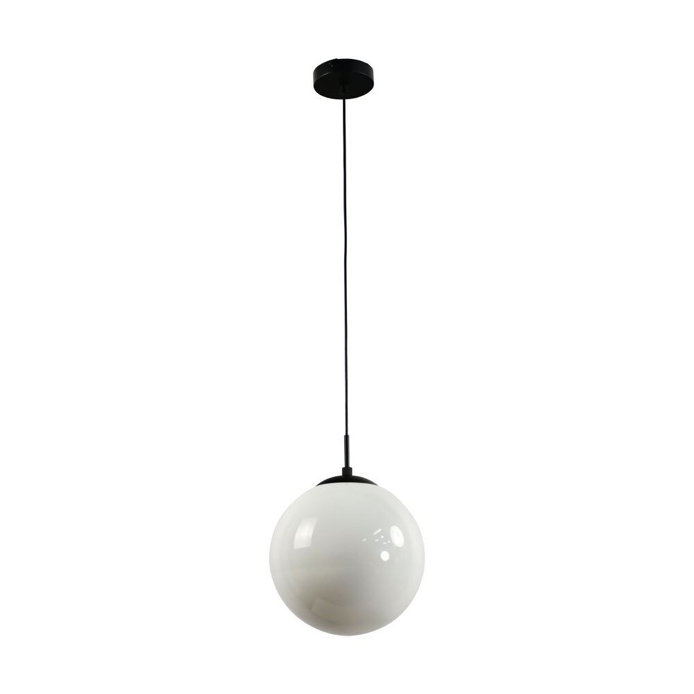 First Choice Lighting Grosvenor - Black Pendant Light with Glass Globe