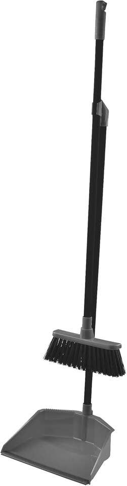Blue Canyon Long Handle Dustpan and Brush Set, Grey and Black