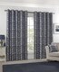 image 4 of Harrow Lined Eyelet Jacquard Curtains 168cm x 137cm Navy | Blue | Blue