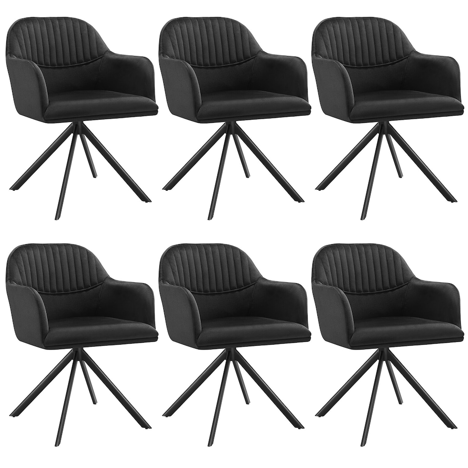 image 1 of Lounge Armchair Living Room Accent Chair 360 Swivel Slim Steel Legs Velvet Fabric | Black | black/black | 6