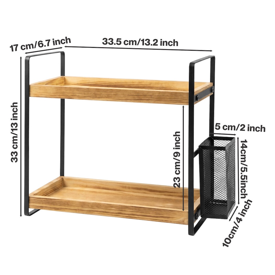 image 1 of Levede Bathroom Organiser Countertop 2 Tier Perfume Skincare Storage Shelf