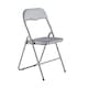 image 5 of 4-Pc Folding Chair Set with Cushioned Velvet Seat and Back | Grey | 4