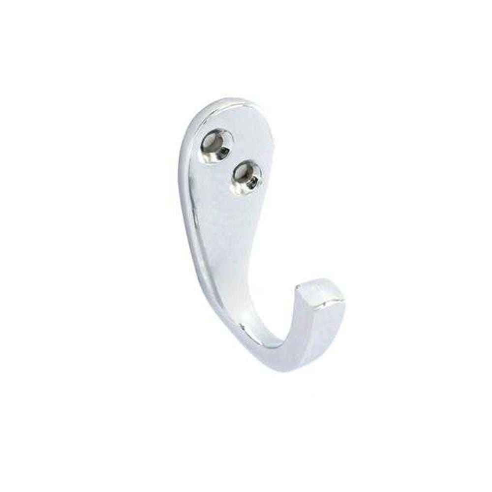 Securit Victorian Chrome Coat Hook (Pack of 2) Silver Silver 1