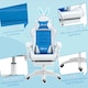 image 8 of Vinsetto Racing Style Gaming Chair with Footrest Removable Rabbit Ears, Yellow
