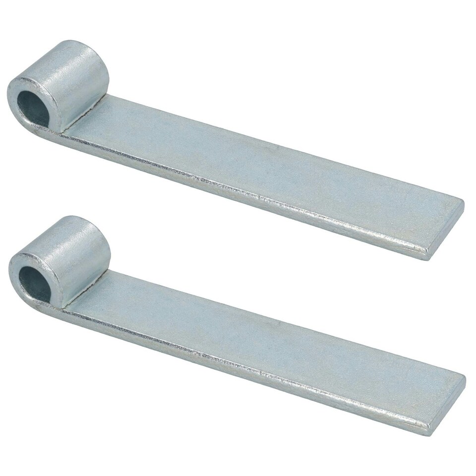image 1 of HD Strap Tailgate Straight Hinge for 12.5mm Pins 160mm Long Zinc Plated 2pc Silver
