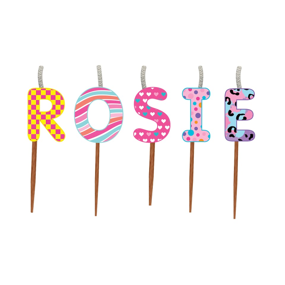 image 1 of Name Birthday Cake Candle Set - Rosie