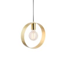 Hoop 1 Light Ceiling Pendant Brushed Brass, E27