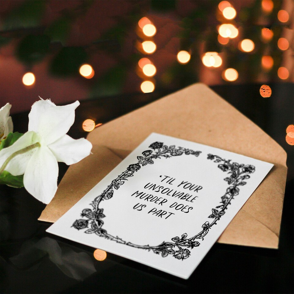 image 1 of Til Your Unsolvable Murder Does Us Part Funny Anniversary Card