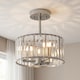 image 1 of HOMCOM Semi Flush Mount Modern Crystal Chandelier Ceiling Light