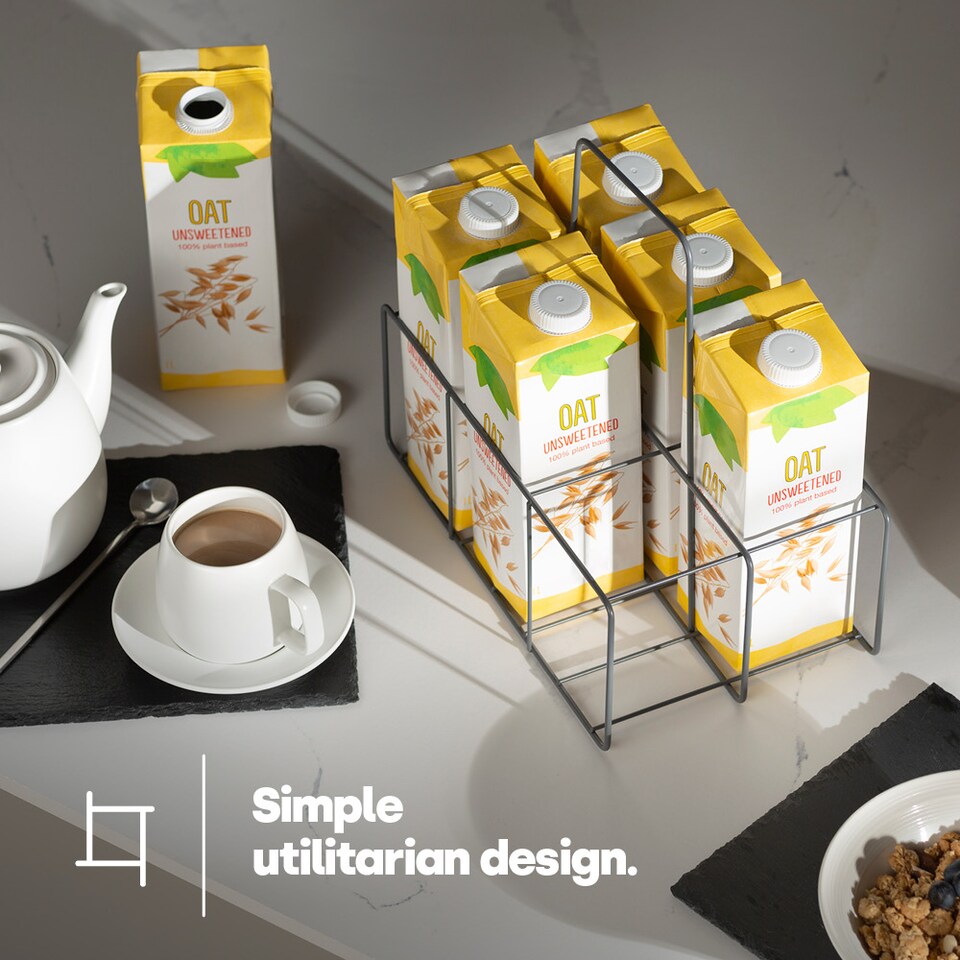 image 1 of Wire Milk Bottle Holder 6 BTL