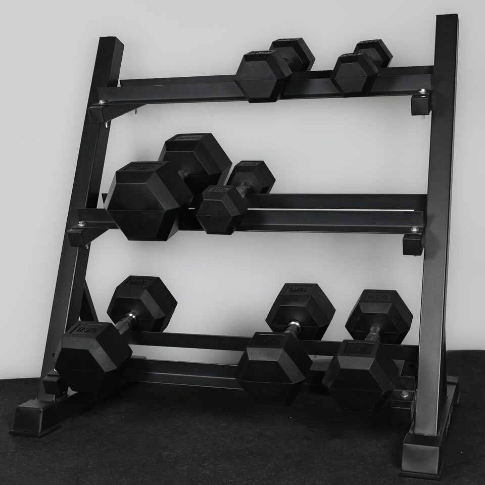 image 1 of GymSets 3 Tier Dumbbell Storage Rack – Home Gym Weight Organizer