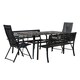 image 1 of Outdoor 6 Person Rectangular Glass Top Garden Dining Table Benches & Chairs Set