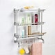 image 3 of Living and Home 3 Tiers Stainless Steel Bathroom Shelf Storage Toilet Shelf Organizer Wall Mounted