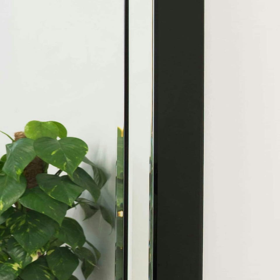 image 1 of Aston Black All Glass Dress Mirror 120 x 80 CM Black