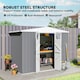 image 10 of Outsunny 8 x 4 ft Garden Storage Shed, Outdoor Metal Shed, Light Grey Grey | Light Grey