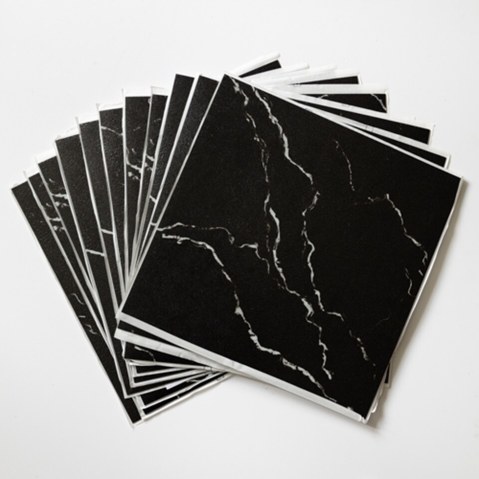 image 1 of d-c-fix Black Marble 30.48 x 30.48cm Self-adhesive Vinyl Floor Tiles Pack 33 | 3sqm