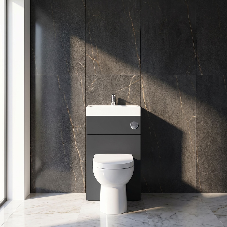 image 1 of Balterley Modern Floor Standing Bathroom 2 in 1 Combination Basin and WC Toilet Unit