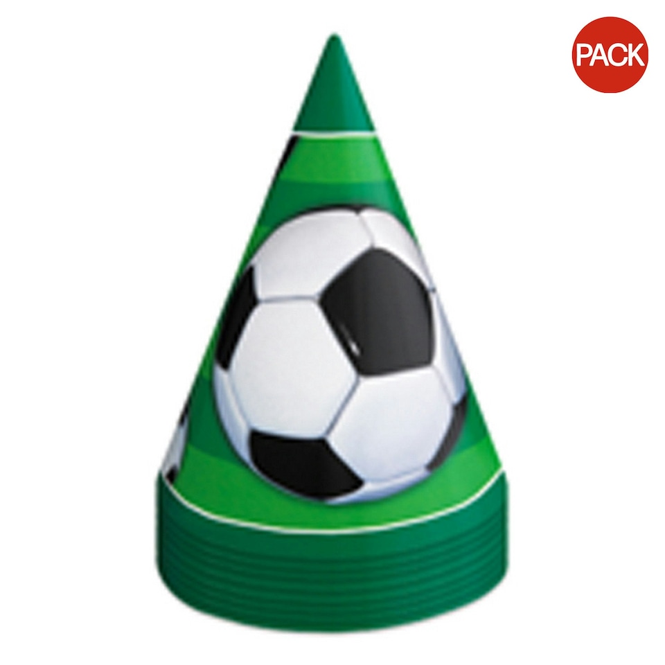 Unique Party 3D Soccer Hats (Pack Of 8) - Green - One Size