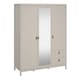 image 1 of Barcelona Wardrobe with 2 Doors + 1 Mirror Door + 2 Drawers in Cashmere Cream