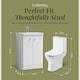 image 5 of Floor 2 Door Bathroom Vanity Unit, Tap & Toilet Pack, White, 579mm | White | Satin White