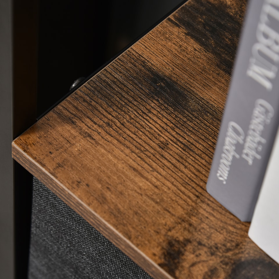 image 1 of HOMCOM 3 Drawer Storage Chest Unit Home Cabinet w  Shelves Home Living Room Bedroom Entryway Living Furniture, Black