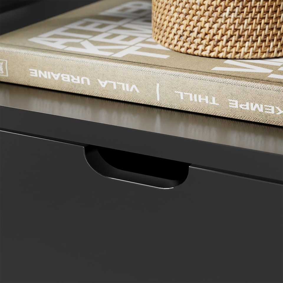 image 1 of SoBuy Bedside Table with 2 Drawers & Shelf, Black, 17.3x14.9x22.0 inches, 11.45 kg - FRG258-SCH