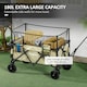 image 3 of Outsunny 180L Folding Garden Trolley Wagon Cart w/ Extendable Side Walls, Black