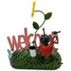 image 2 of Miniature Life Metal Ladybird Welcome Garden Home Gift Ornament 9x17x20cm