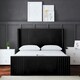 image 2 of Elara Divan Bed with Winged Panel Headboard - Black - Double / 4ft6