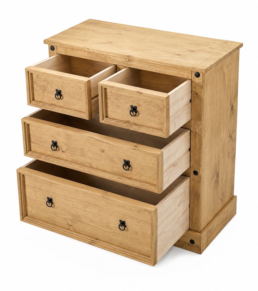 image 1 of Corona 4 Drawer Chest of Drawers 2 + 2 Solid Mexican Pine