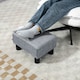 image 5 of HOMCOM Chic Linen Fabric Footstool Ottoman Cube with 4 Plastic Legs Grey