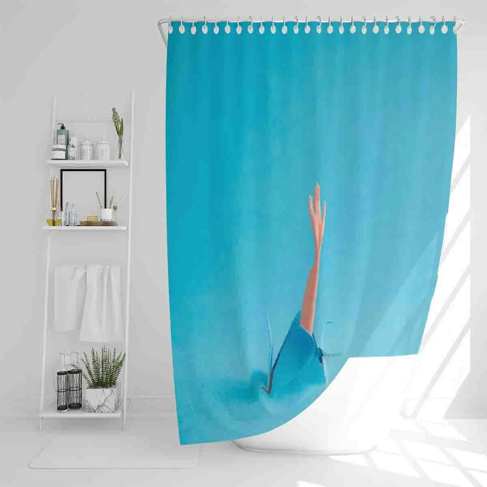 image 1 of Paper Swimming Shower Curtain
