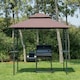 image 2 of Outsunny 2.5x1.5m Grill Gazebo Canopy, Double Tiered Outdoor BBQ Gazebo Shelter with 2 Side Shelves for Garden, Patio, Barbecue, Picnic, Coffee