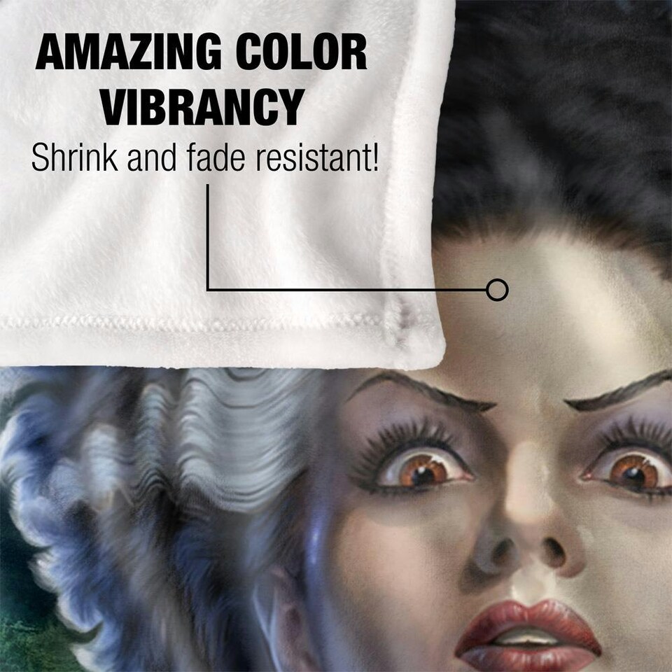 image 1 of Universal Monsters Head Bride Of Frankenstein Blanket - Multicoloured - One Size