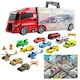 image 1 of Transporter Truck Carrycase Play Set with 12 Vehicles, Accessories & Play Map – Portable Toy for Kids