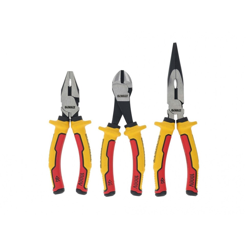 Dewalt Hand Tools Vde Plier Set, 3 Piece - Multi Colour - One Size
