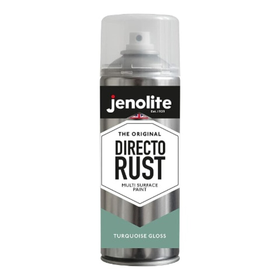 image 1 of Jenolite Directorust All-in-One Multi-Surface Paint - Turquoise Gloss - 400ml Spray Can
