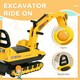 image 8 of HOMCOM Ride On Excavator Toy Tractors Digger Movable Walker Construction Truck