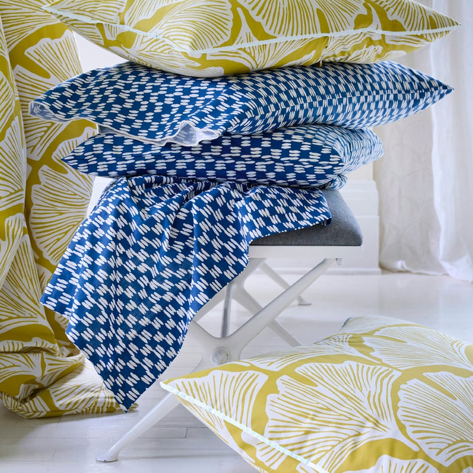 image 1 of Martex Yellow Feather Palm Duvet Cover Set Yellow Double Yellow | Double