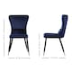 image 7 of Set of 2 New York Modern Velvet Dining Chairs with High Back, Black Metal Legs | Blue | Gold End Tips