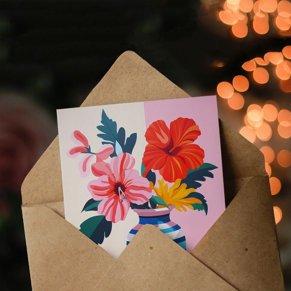 image 1 of Magnolia Lilies Modern Bold Colourful Sister Birthday Card