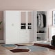 image 8 of Vida Designs Riano 6 Door 3 Drawer XX-Large Mirrored Wardrobe, White