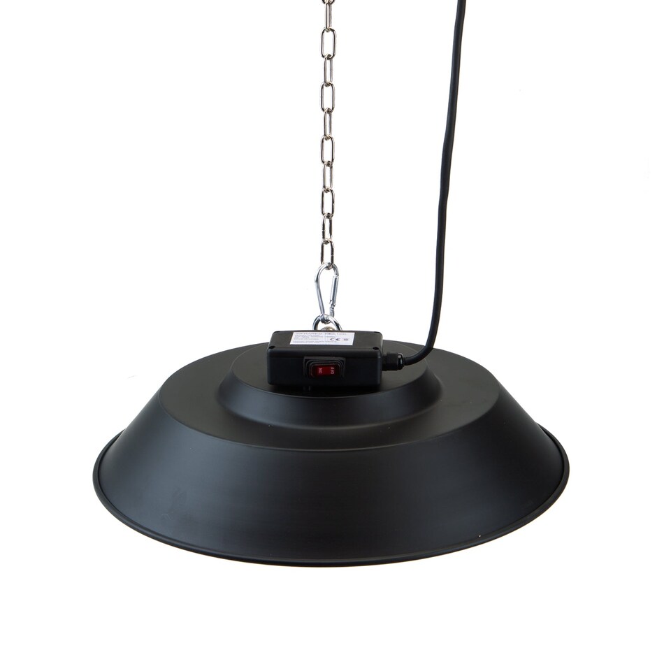 image 1 of VFM e-Store Ceiling-Mounted Halogen Patio Heater Black - Slim Instant Heat for Gazebos